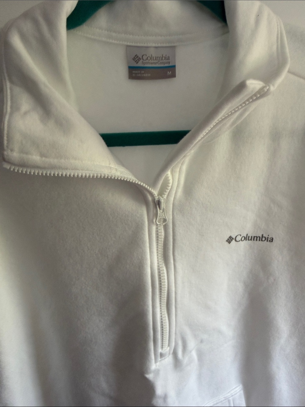 Columbia White Quarter-Zip Fleece Pullover - Picture 4 of 6